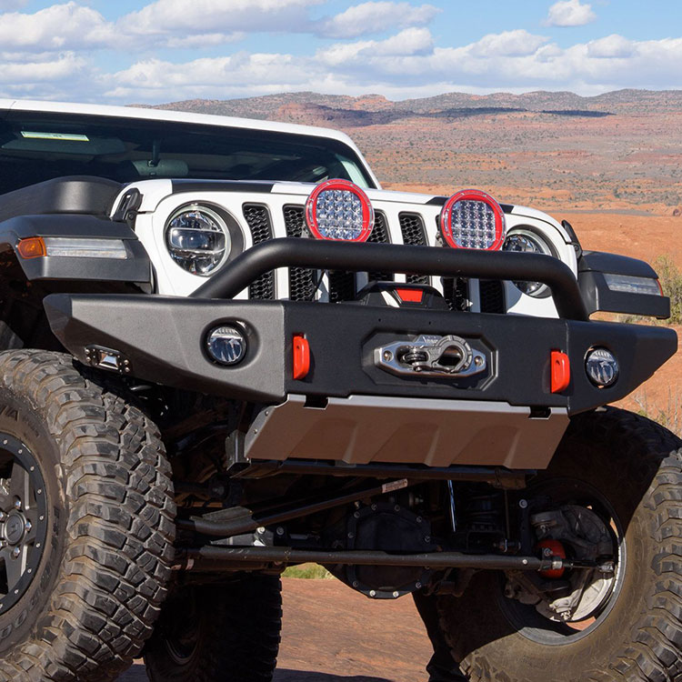 Winch Bumper Mount Plate - مصد أمامي أنبوبي رياضي أسود من