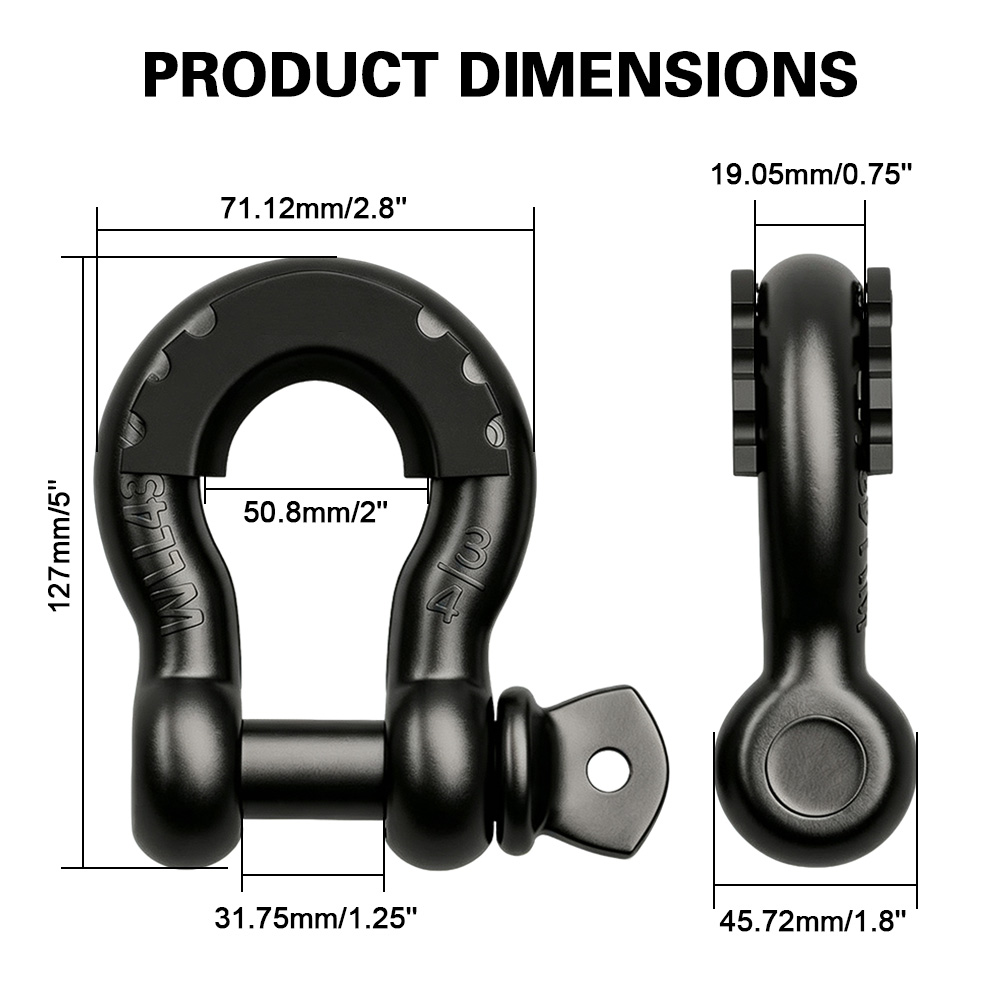 D Ring Shackle 3/4 - قطعتان من حلقات السحب على شكل