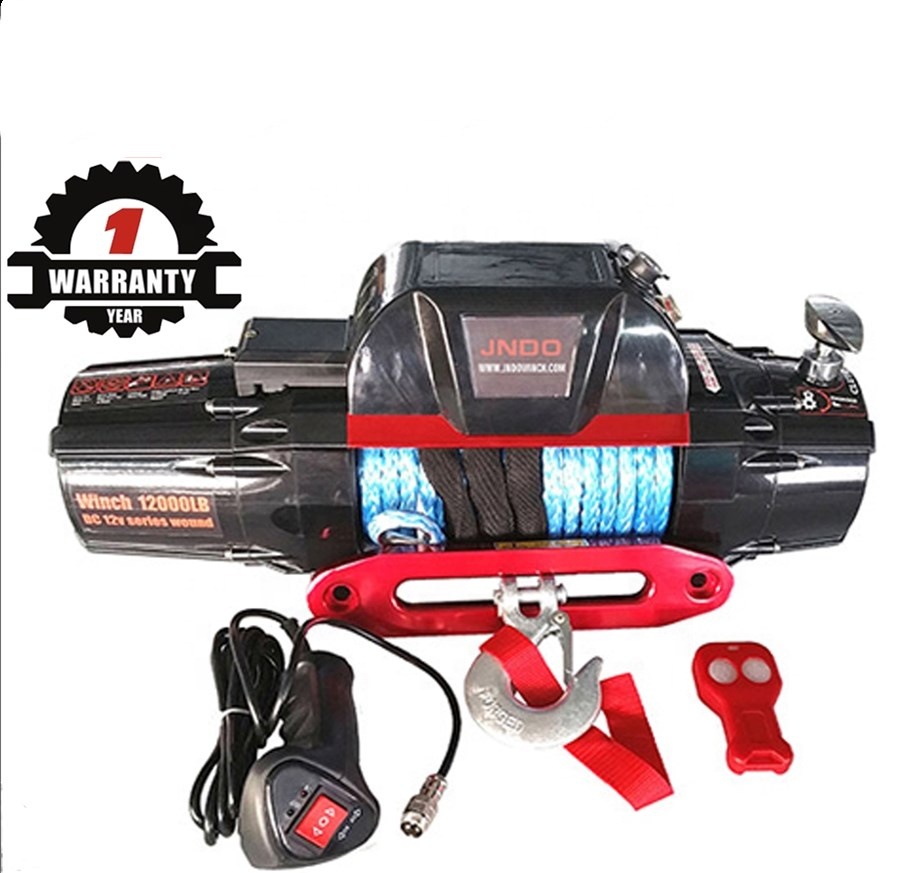 Winch 12000Lb Synthetic Rope - ونش كهربائي 12 فولت بقوة سحب