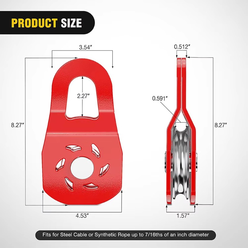 طقم بكرة سحب مفتوحة للخدمة الش - مراجعة Snatch Block Pulley 10 Ton وسعره