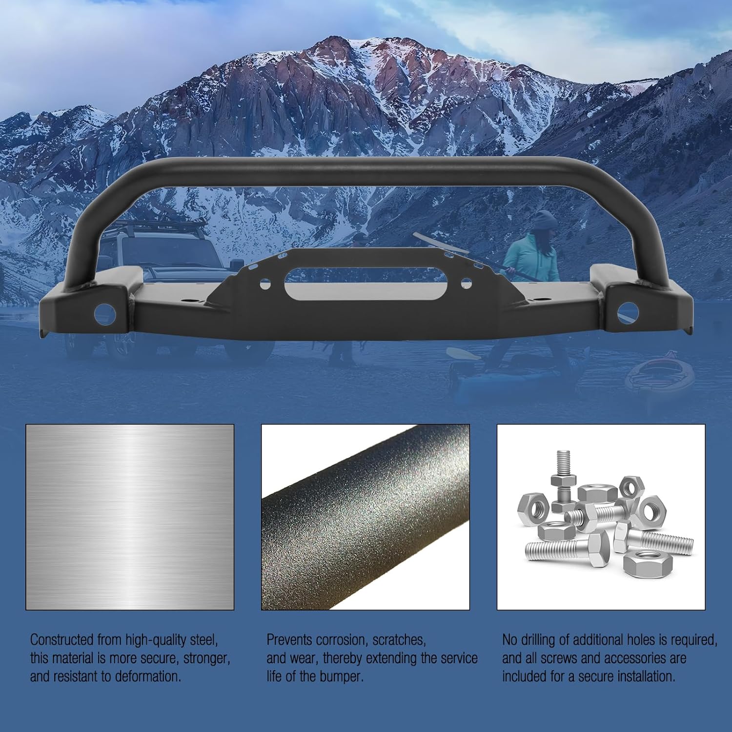 صدام أمامي فولاذي معياري لسيار - مراجعة Winch Bumper Mount Plate وسعره
