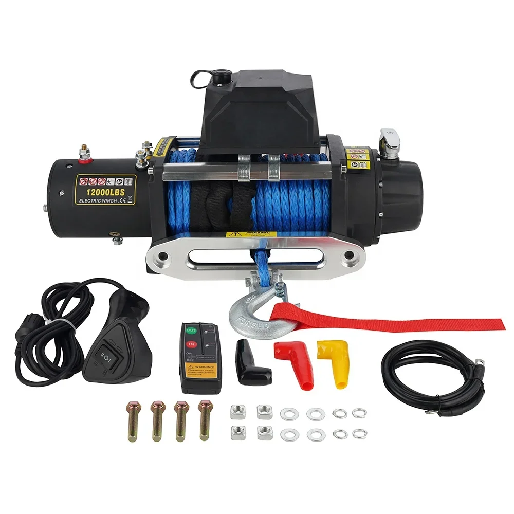 ونش كهربائي للسيارات الرباعية  - مراجعة Winch 12000Lb Synthetic Rope وسعره